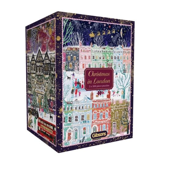 Set de 3 Puzzles 500 pièces – Christmas in London : Scènes festives londoniennes