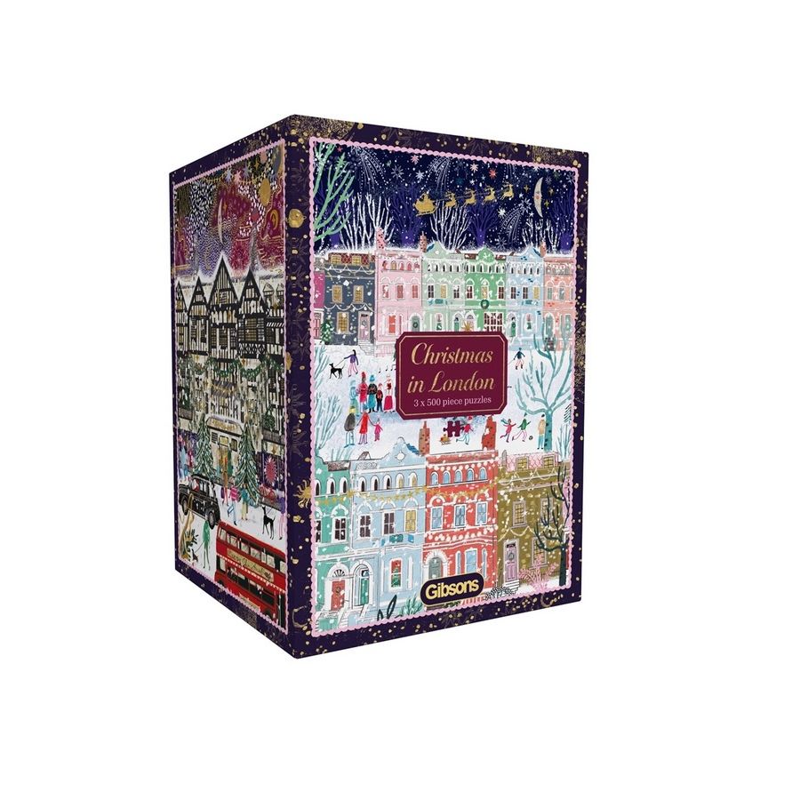 Set de 3 Puzzles 500 pièces – Christmas in London : Scènes festives londoniennes