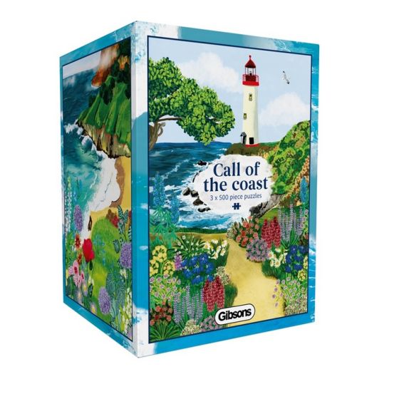 Puzzle Gibsons Call of the Coast – Coffret 3 puzzles 500 pièces paysages côtiers