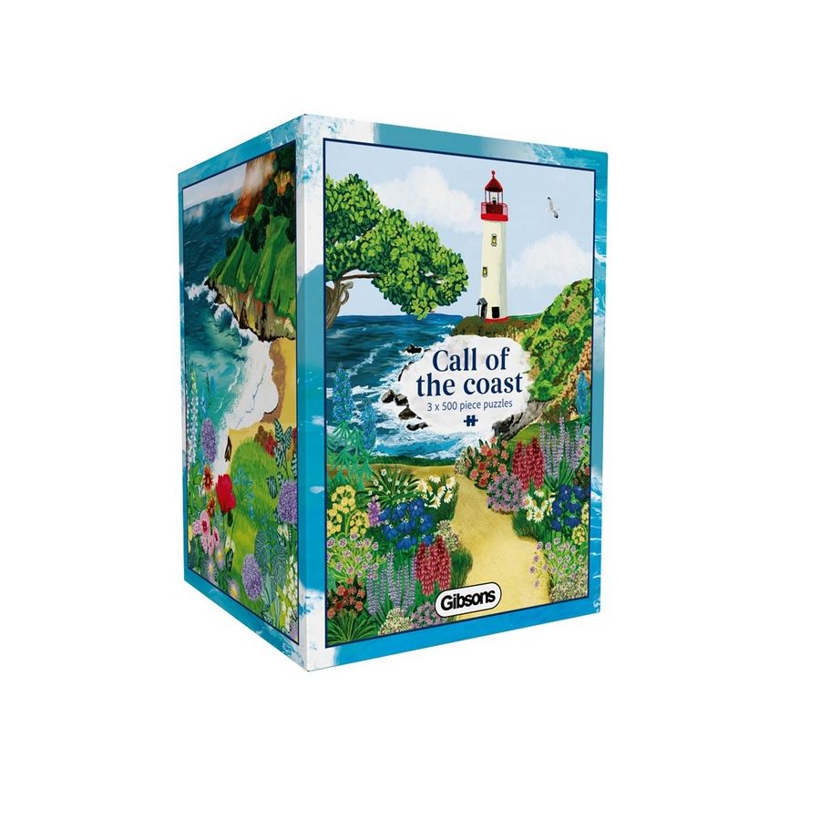 Puzzle Gibsons Call of the Coast – Coffret 3 puzzles 500 pièces paysages côtiers
