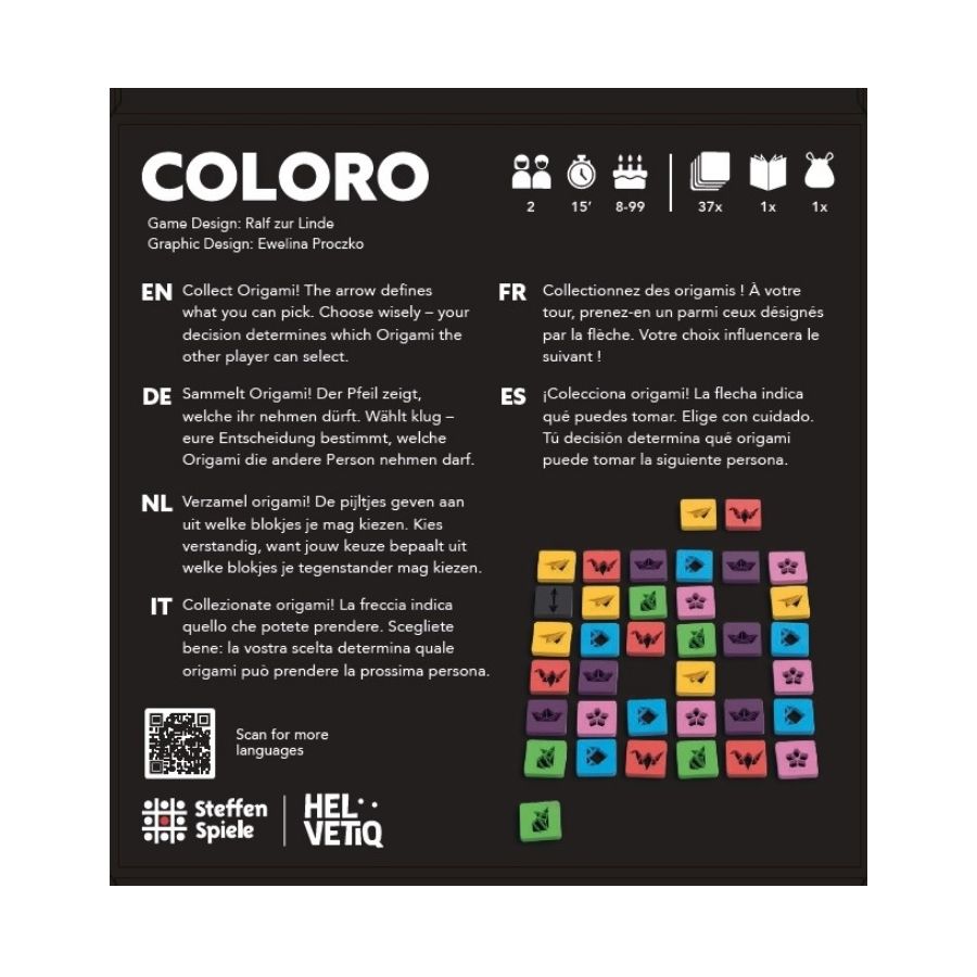 COLORO – Jeu de stratégie origami en bois : Duel tactique familial