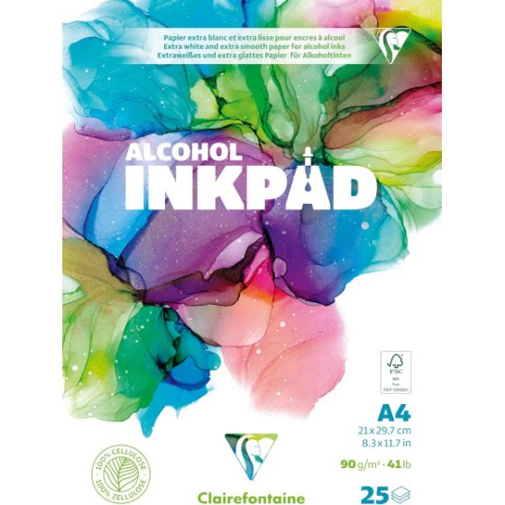 Bloc papier pour encres à alcool – 25 feuilles 90 g – Formats A5 & A4 – Surface extra lisse
