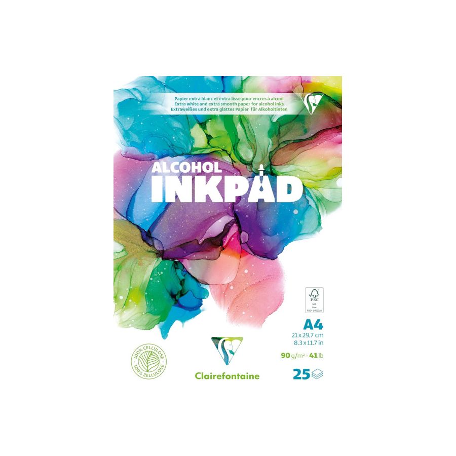 Bloc papier pour encres à alcool – 25 feuilles 90 g – Formats A5 & A4 – Surface extra lisse