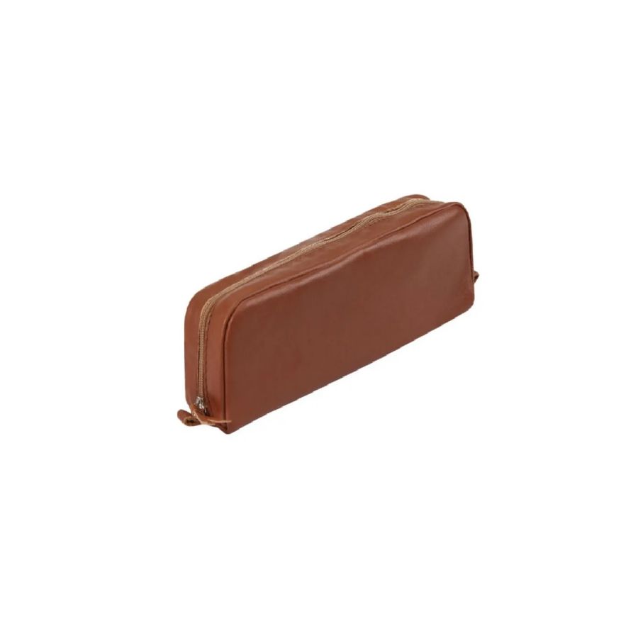Trousse rectangulaire en cuir véritable – Clairefontaine – Coloris châtain