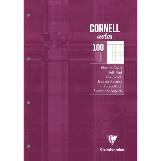 Bloc de cours Cornell 5/5 A4 – 200 pages 90g perforées 4 trous Metric