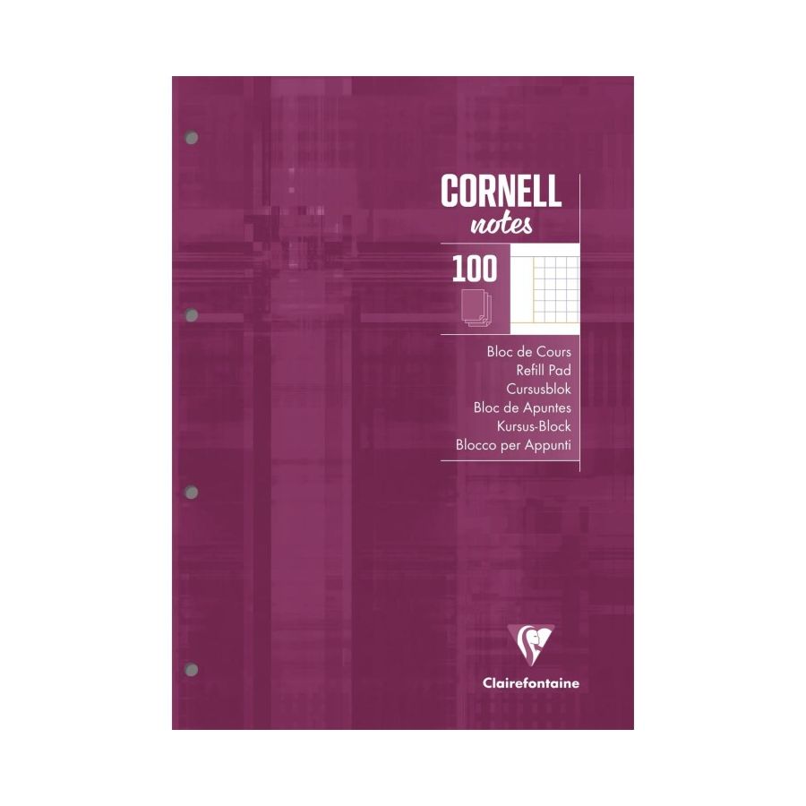 Bloc de cours Cornell 5/5 A4 – 200 pages 90g perforées 4 trous Metric