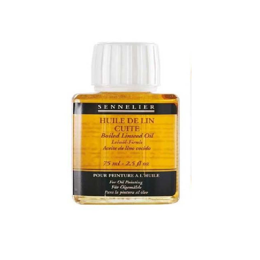 Additif Huile de Lin Cuite Sennelier – Flacon 75 ml – Médium pour peinture à l’huile