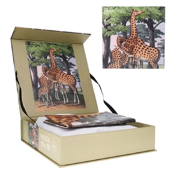 Puzzle 1000 pièces Girafes The Dybdahl Co + pochon coton et poster taille réelle – Édition Kiub