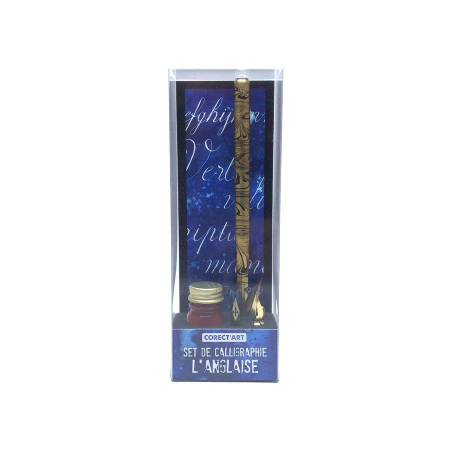 Set de Calligraphie Anglaise – Coffret d’initiation avec plumes, encre et porte-plume en bois Set de Calligraphie Anglaise – Coffret d’initiation avec plumes, encre et porte-plume en bois