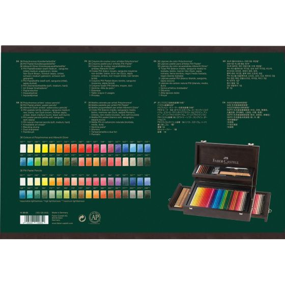 Coffret Prestige Beaux-Arts en bois Faber-Castell – Ensemble de crayons Polychromos, Aquarellables et Pastels Coffret Prestige Beaux-Arts en bois Faber-Castell – Ensemble de crayons Polychromos, Aquarellables et Pastels