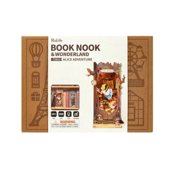 Puzzle 3D en bois serre-livres – Alice au Pays des Merveilles à assembler