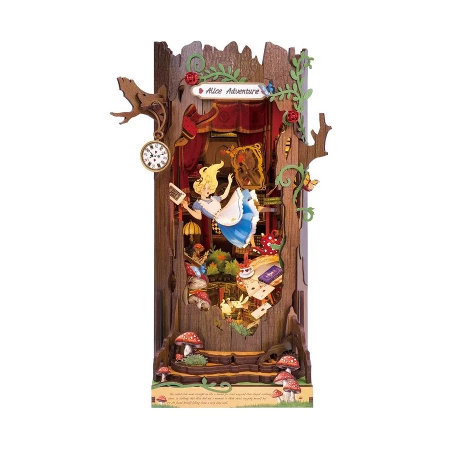 Puzzle 3D en bois serre-livres – Alice au Pays des Merveilles à assembler