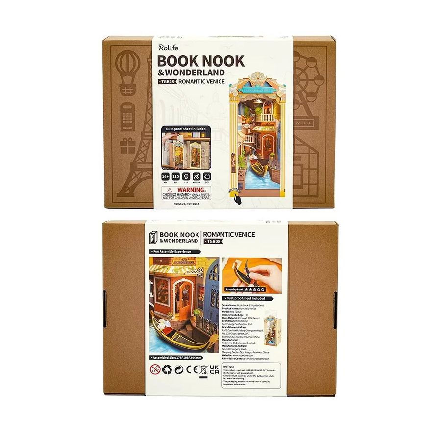 Puzzle 3D en bois serre-livres – Romantic Venice à assembler