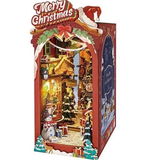 Puzzle 3D en bois serre-livres – Christmas Street à assembler