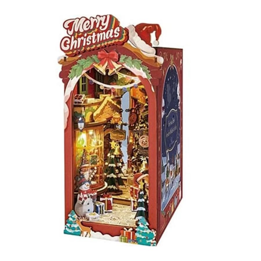 Puzzle 3D en bois serre-livres – Christmas Street à assembler
