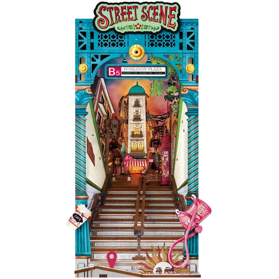 Puzzle 3D en bois serre-livres – Street Scene urbain à assembler