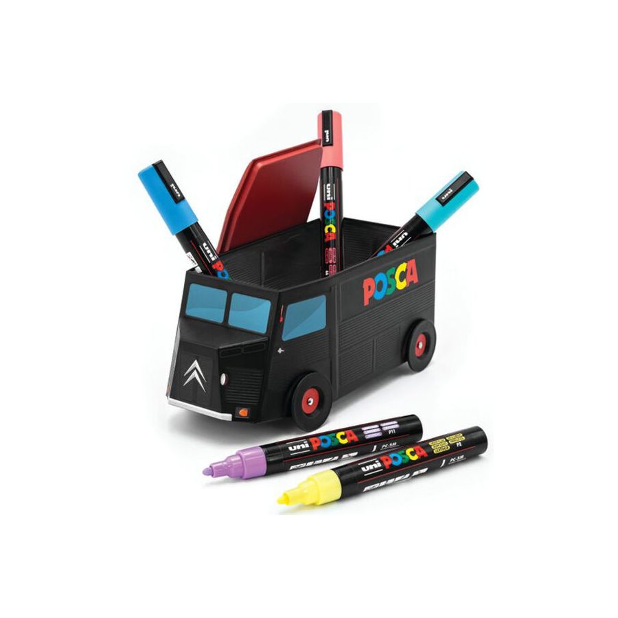 Camion Collector POSCA – Boîte métal avec 5 marqueurs PC-5M couleurs pastel