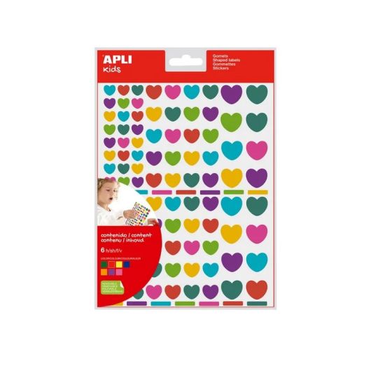 Pochette de Gommettes Cœurs Couleurs Assorties APLI