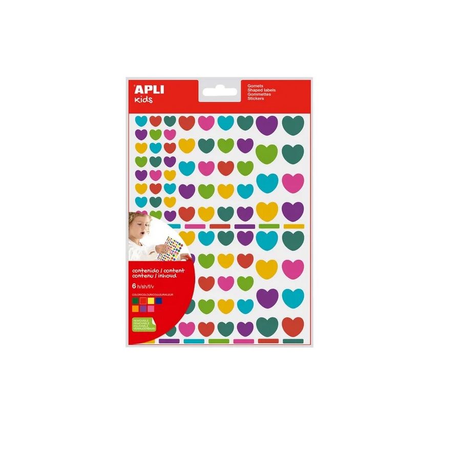 Pochette de Gommettes Cœurs Couleurs Assorties APLI