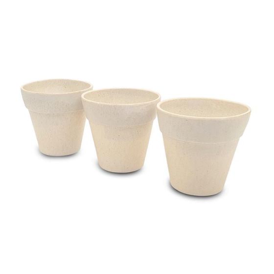 Lot de 3 mini pots en bambou de 6 cm - idéal pour la personnalisation