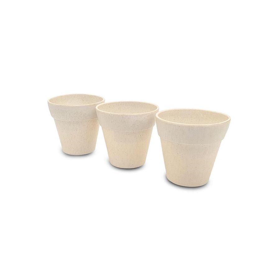 Lot de 3 mini pots en bambou de 6 cm - idéal pour la personnalisation