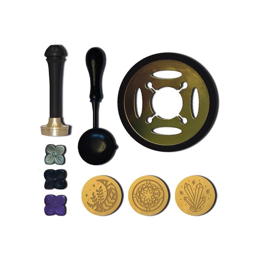 Kit cachet de cire « Ésotérisme » – dans pochon organza (Aladine)