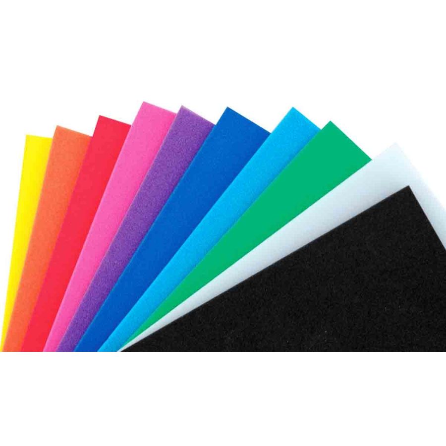 Mousse EVA thermoformable – lot de 10 feuilles 30×20 cm, couleurs vives assorties