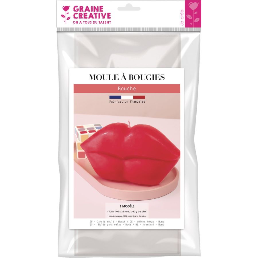 Moule à bougies thermoformé « Bouche » – fabrication française (Graine Creative)