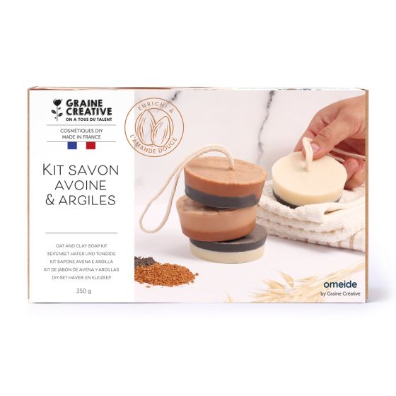 Kit savon Avoine & Argiles – savons bicolores DIY (fabrication française)