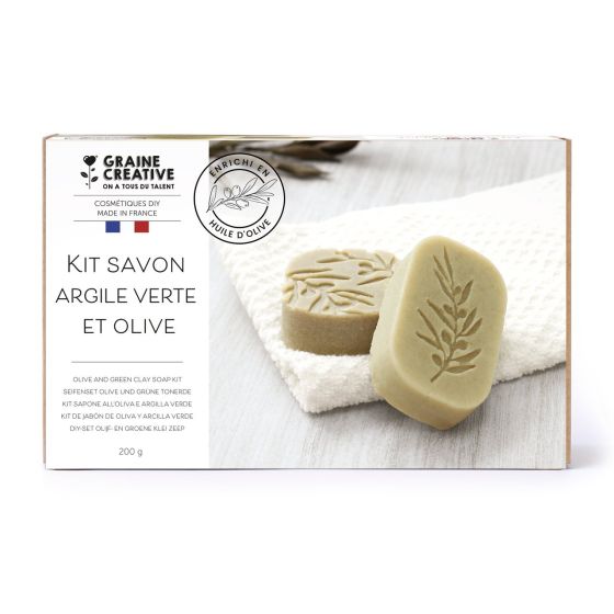 Kit savon olive & argile verte – DIY made in France (Graine Créative)