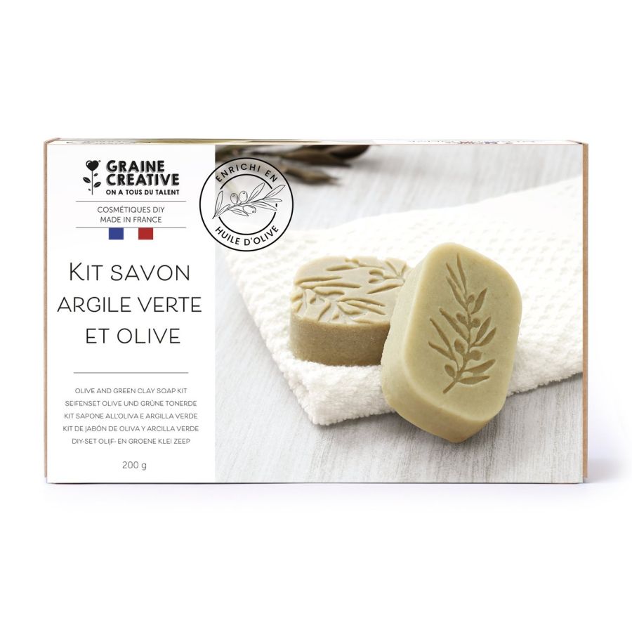 Kit savon olive & argile verte – DIY made in France (Graine Créative)