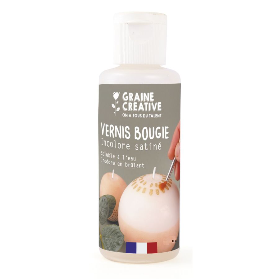 Vernis satiné pour bougies 1 L – incolore, base eau, protection & vitrification