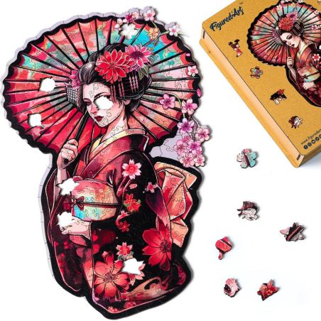Puzzle en Bois Adulte - Geisha et Ombrelle 