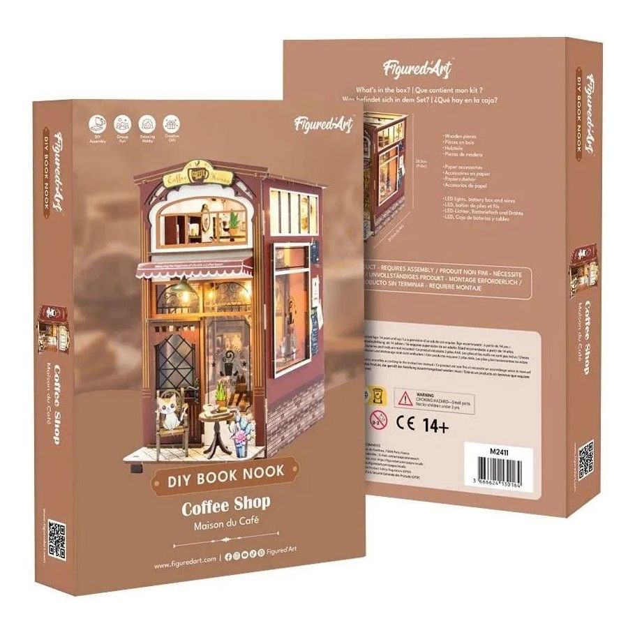 Book Nook « Maison du Café » – Kit DIY avec LED