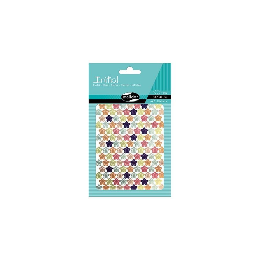 Gommettes « Mini étoiles » métal & pastel – 544 stickers (Maildor)