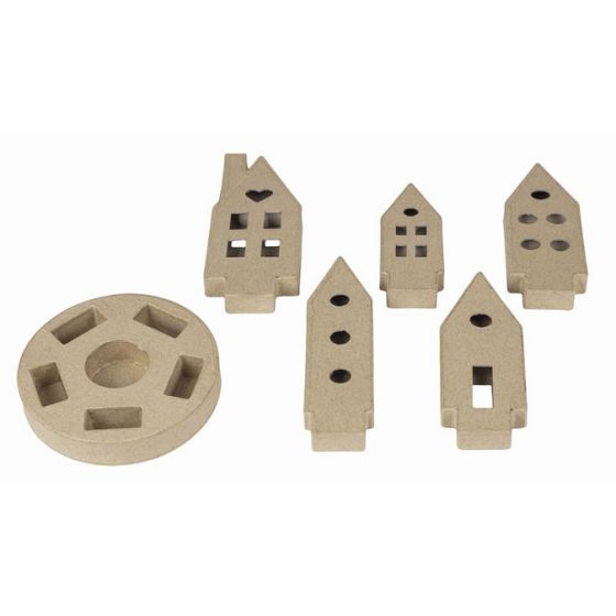 Bougeoir « Village » en papier mâché – 25×36×2 cm (Décopatch), à personnaliser