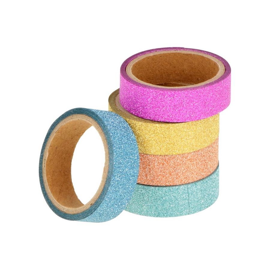 Set de 5 masking tapes pailletés – 10 mm × 2 m (Artemio)