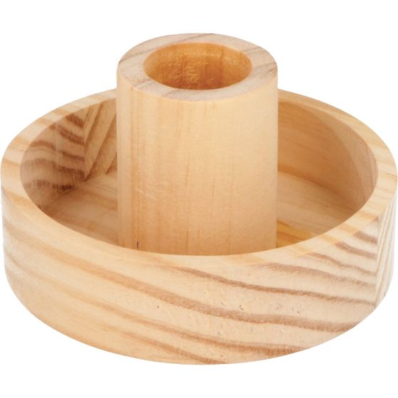 Bougeoir en bois – socle rond 9×5 cm (Artemio), à personnaliser