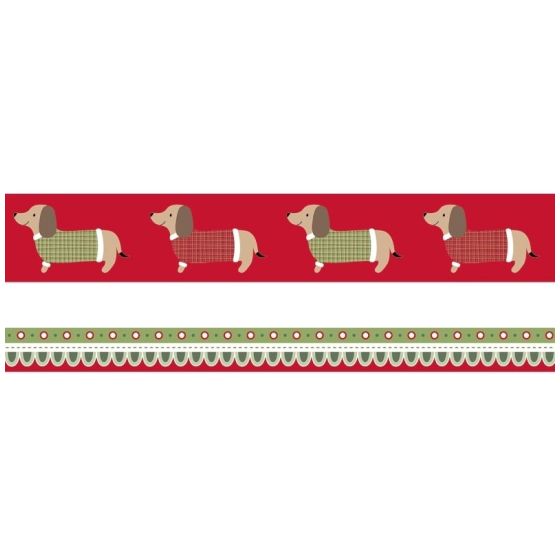 Set de 2 rubans washi « Woofy Xmas » – 30 mm & 15 mm × 5 m (Artemio)
