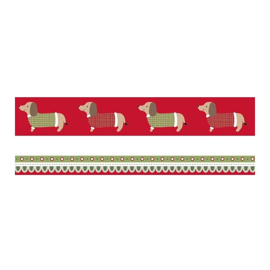 Set de 2 rubans washi « Woofy Xmas » – 30 mm & 15 mm × 5 m (Artemio)
