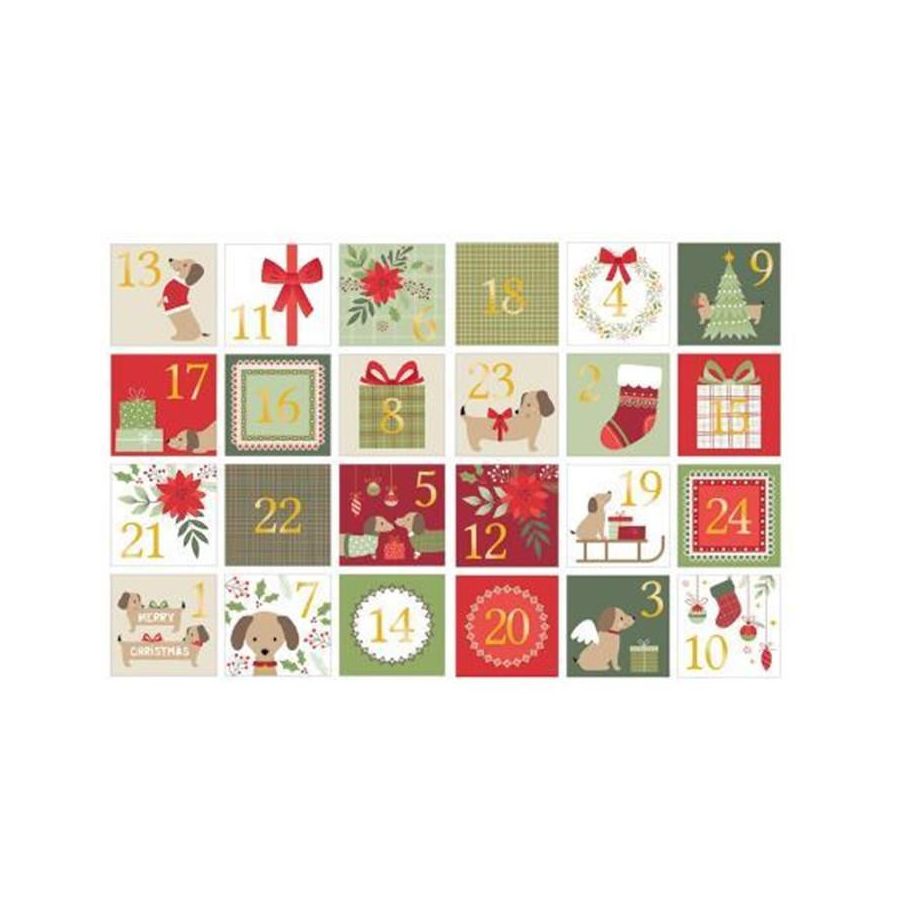 Stickers carrés « Woofy Christmas » – 2 planches Avent (Artemio)