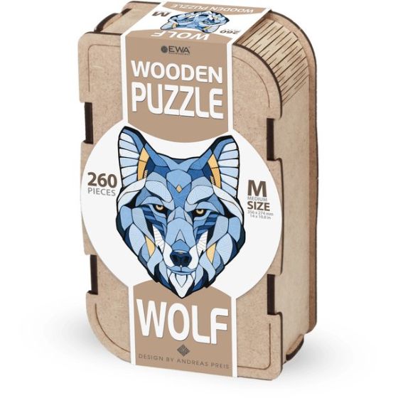 Puzzle en bois « Loup » taille M – Eco Wood Art (35,6×27,4×0,4 cm)
