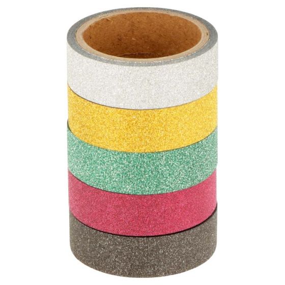 6 masking tapes pailletés Noël – Artemio (10 mm × 2 m)