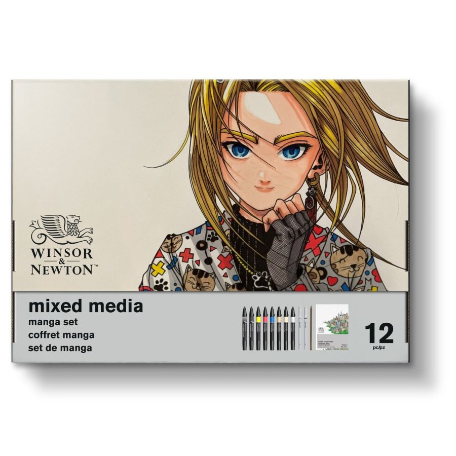 Coffret Mix Media Manga – Winsor & Newton (Promarker, fineliners, papier bleedproof)