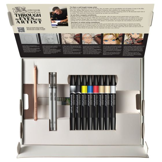 Coffret Mix Media Manga – Winsor & Newton (Promarker, fineliners, papier bleedproof)