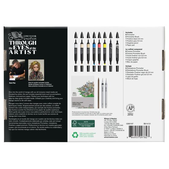 Coffret Mix Media Manga – Winsor & Newton (Promarker, fineliners, papier bleedproof)