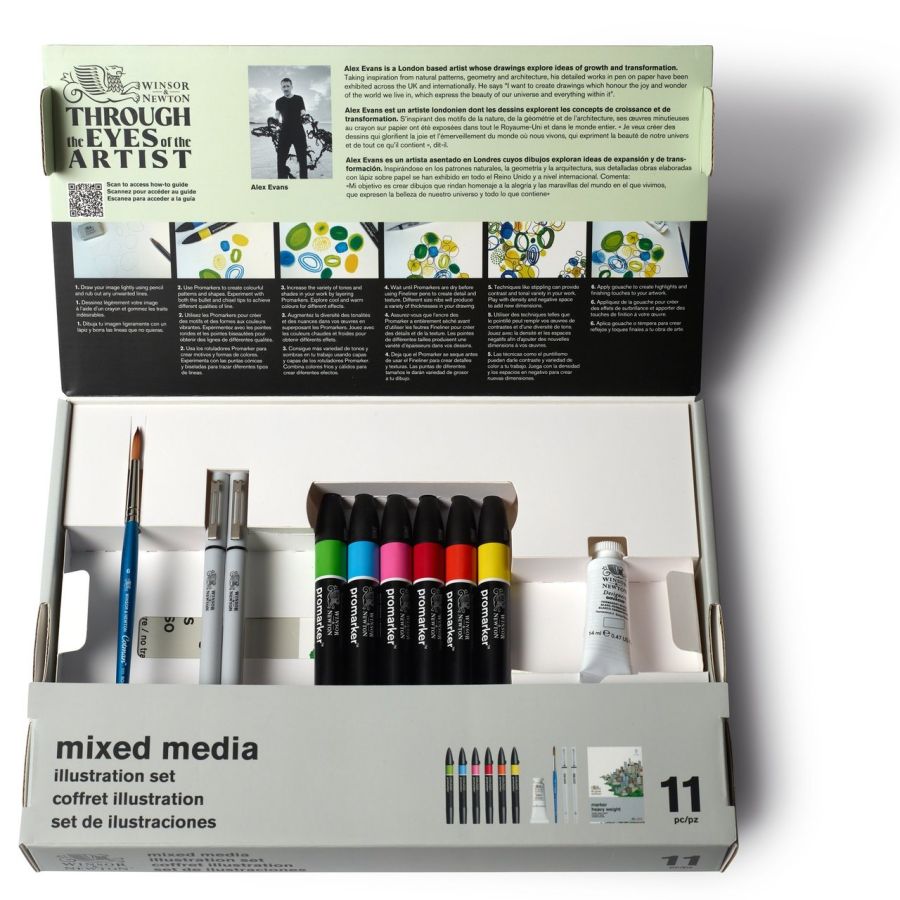 W&N Mixed Media Set – Illustration (Promarker, fineliners, gouache, papier)