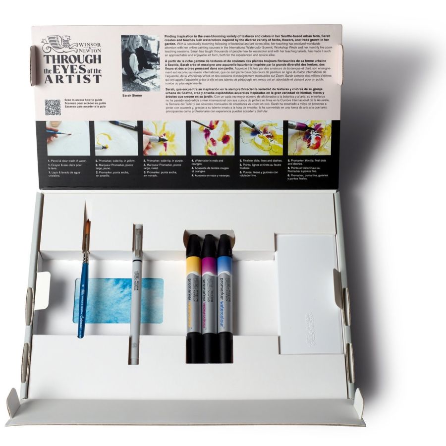 W&N Mixed Media Set – Watercolour (Promarker aquarelle, 8 demi-godets, papier)