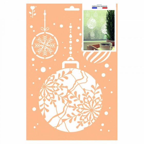 Pochoir A4 Boules de Noël – Graine Créative