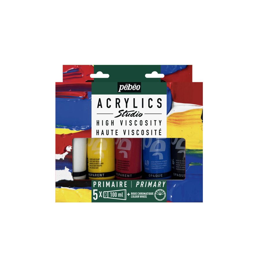 Coffret Acrylique Primaires 5x100 ml – Pébéo Studio